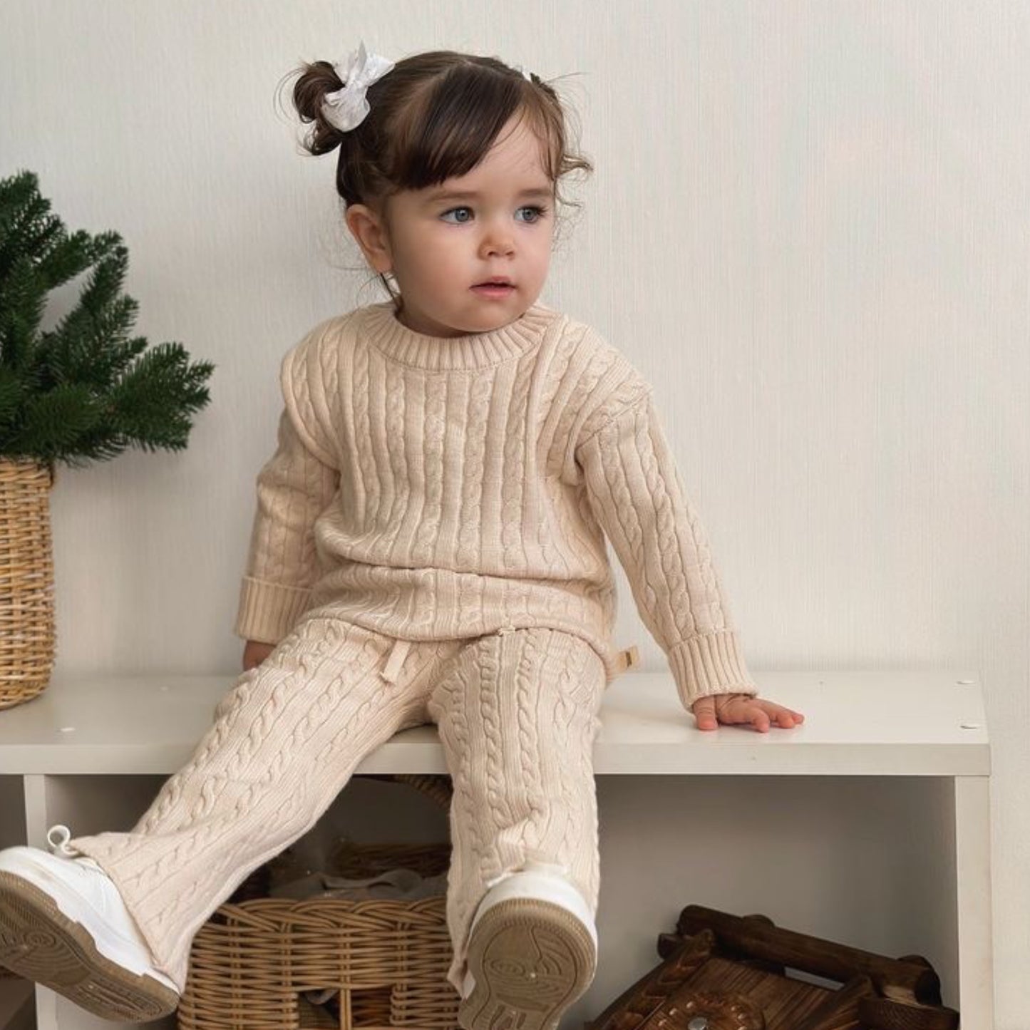 luxe cable knitted 2pc set