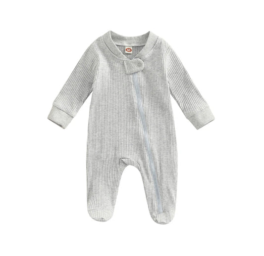 Zip-up ribbed jumpsuit