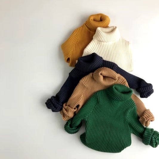 Knitted pullover turtle neck