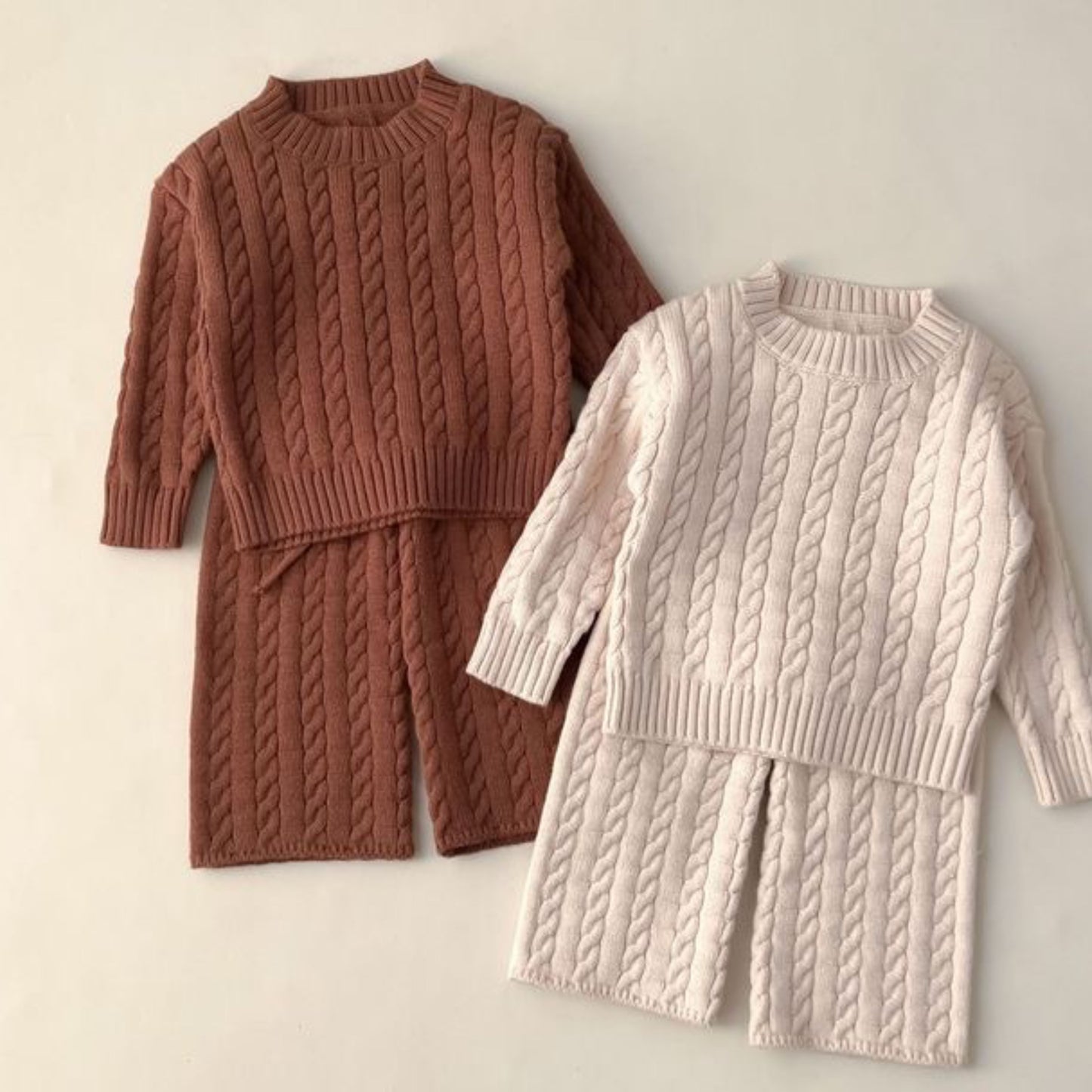 luxe cable knitted 2pc set